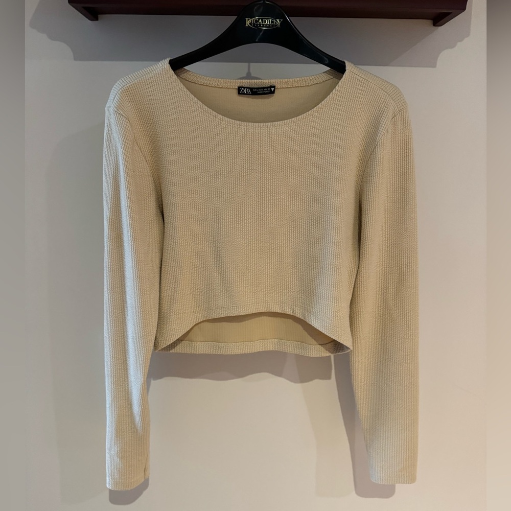 Cute Beige Zara Long Sleeve Top